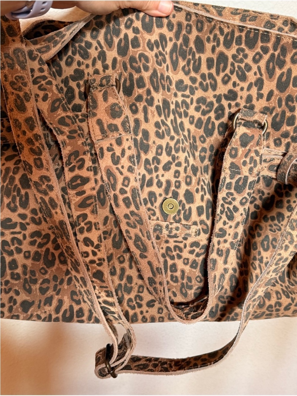 Free People Wild Thing Leopard Print Tote Bag - Brown - Picture 5 of 5